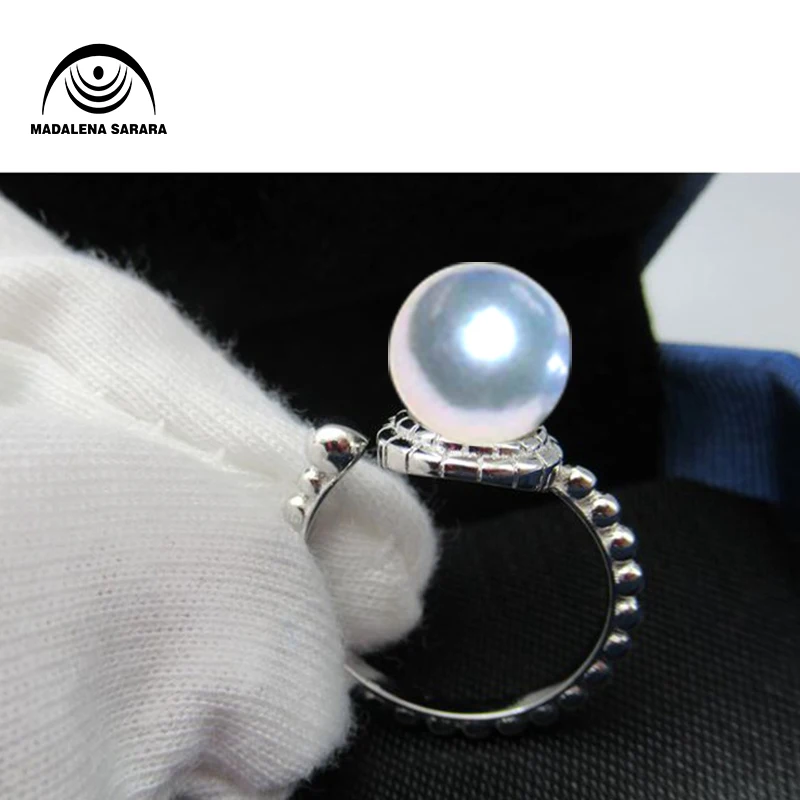 MADALENA SARARA AAA 7-8 мм пресноводный жемчуг S925 Стерлинговое Серебро модное кольцо с жемчугом настраиваемый