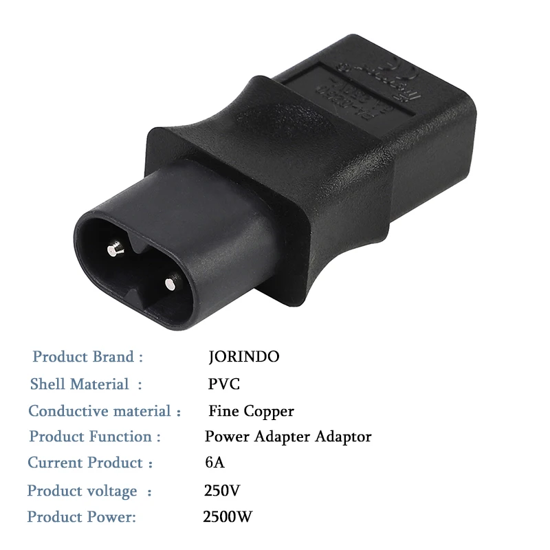 2-контактный Iec 320 C8 штекер на C9 гнездо адаптер переменного тока 6A/250V ЕС