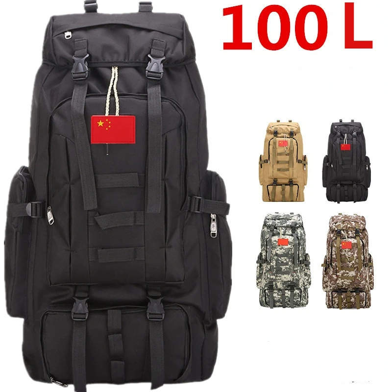 

Рюкзак мужской водонепроницаемый, вместительная уличная дорожная сумка для альпинизма, для кемпинга, деловых поездок, чемодан, 100 л