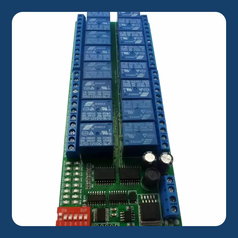 Фото Релейный модуль Modbus RTU 485, плата переключателя дистанционного управления R421B16 для двигателя камеры ПЛК PTZ №1