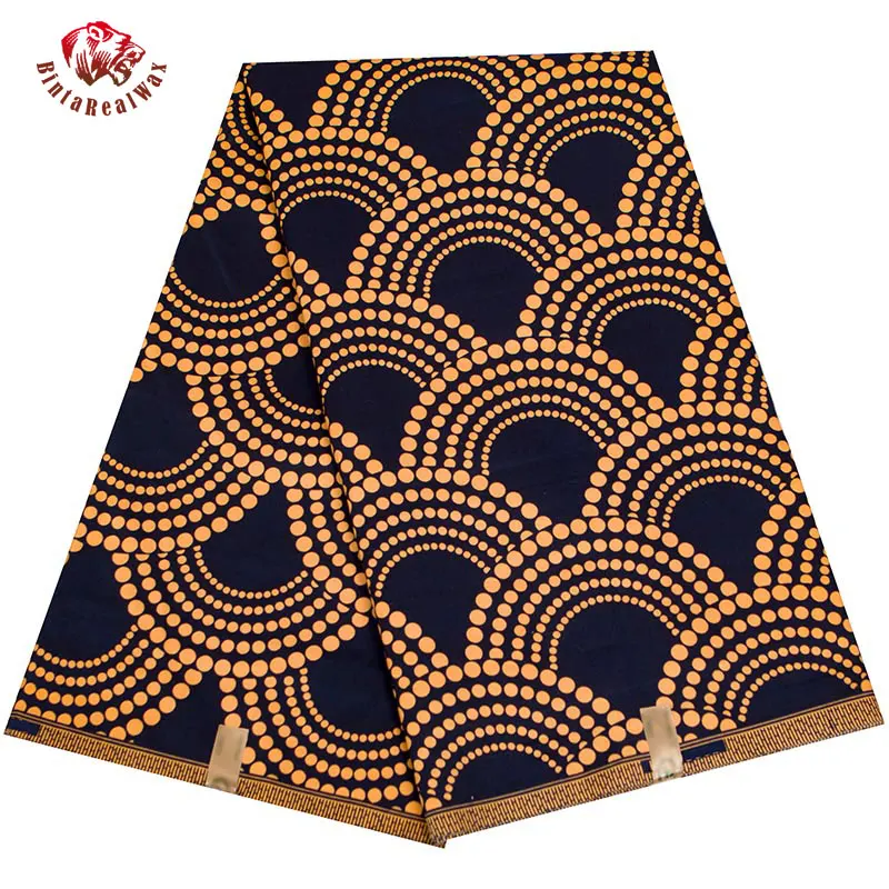 Купи BintaRealWax African Fabric Fan Pattern Ankara Polyester Farbic For Sewing Wax Print Material By The Yard Designer FP6390 за 652 рублей в магазине AliExpress