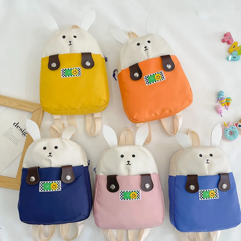 

Cute Small Kangaroo Children's Backpack Constrast Color Lightweight Schoolbag For Kindergarten Students Boys And Girls Baby Bags
