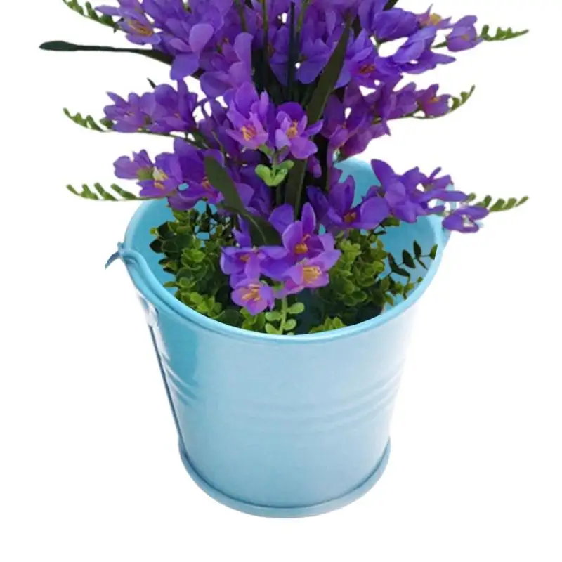 Небольшая железная цилиндрическая жесть, мини-ванночка, декоративная бочка, антидеформирующая, яркий цвет, прочная мини-декоративная искусственная кожа 6 455 см