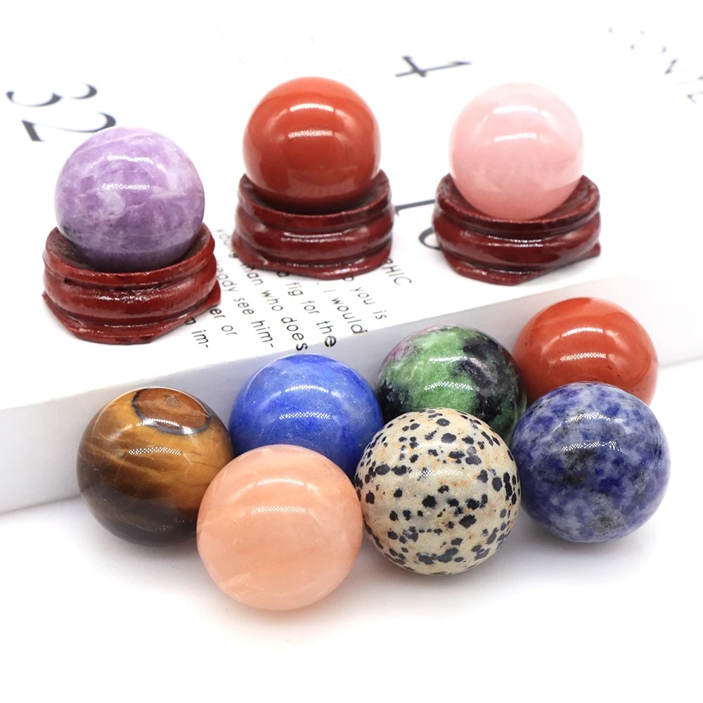 

25mm Natural Stones Ball Healing Crystals Bead Home Decoration Reiki Wicca Chakras Gemstone Sphere Rocks Mineral Massage Globe