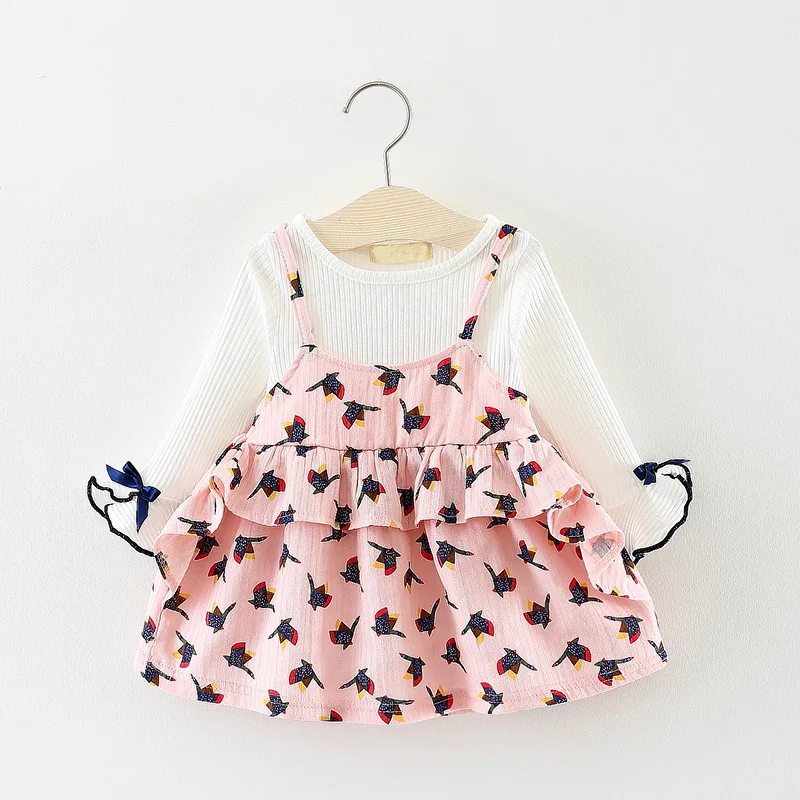 

LZH Baby Dresses Spring And Autumn 2023 New Print Dress For Girls Fashion Long Sleeve Clothing For Girls 1-4 Years Girl Dresses