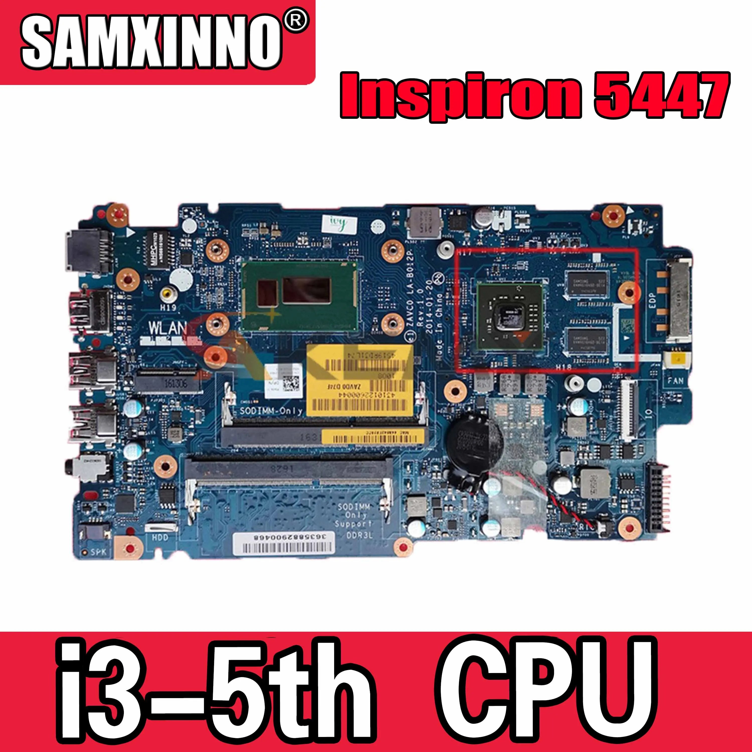 

Оригинальная материнская плата для ноутбука DELL Inspiron 5448 5548 i3-5th, системная плата для центрального процессора Φ 0JGW4R 216-0858020
