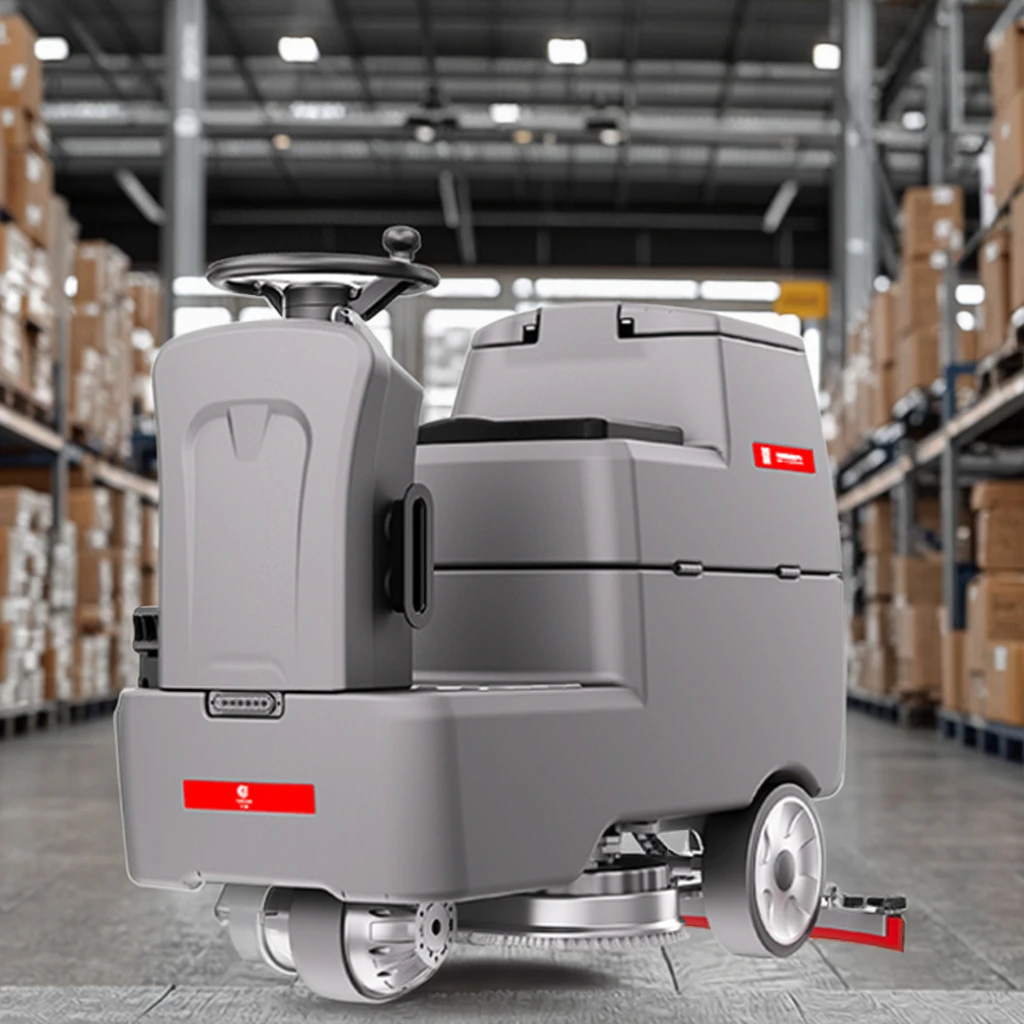 Фото CleanHorse ARES600 550 мм Компактная промышленная поломоечная машина с местом для оператора |   Аккумуляторная машина для очистки бетонной и виниловой плитки 24В №2
