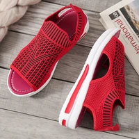 women sandals mesh casual ladies wedge shoes solid color platform slip on female sandalias soft thick bottom mujer