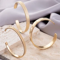 diamond vintage gold leaf metal stainless steel bracelets ladies boho multilayer bracelet set luxury jewelry