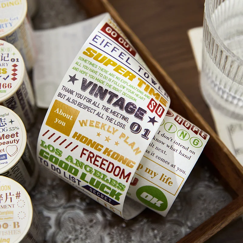 

Винтажная Маскировочная лента Journamm с буквами, 60 мм * 3 м, сделай сам, скрапбукинг, эстетические канцелярские принадлежности, декор для фотоал...