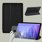 Чехол для планшета Samsung Galaxy Tab A7 T500 T505 10,4Tab A 10,1 T510 T515-Новый противоударный кожаный флип-чехол + закаленная пленка