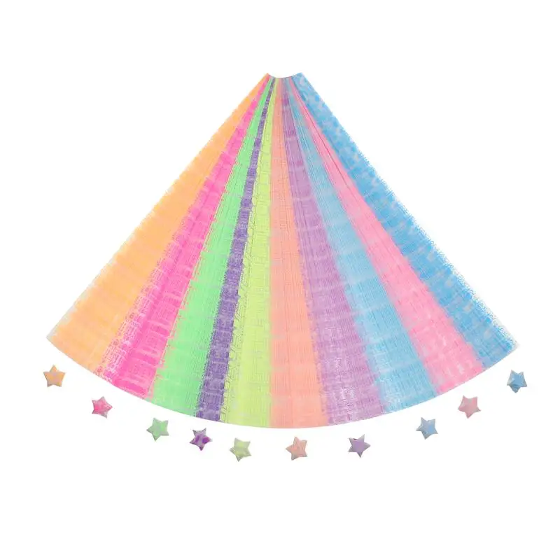 

Paper Star Strips Origami Folding Colorful Lucky Strip Stars Making Dark The Glow Sheet Kraft Handmade Sheets Colored In