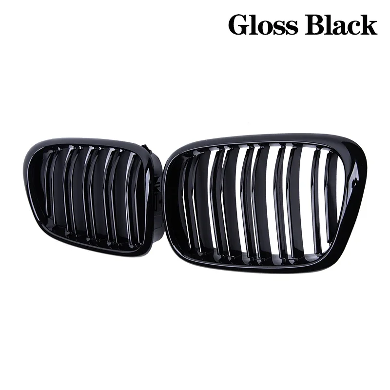 

Глянцевая Черная Гоночная Решетка Для BMW E39 5 Серии 525 528 99-03, Передняя Крышка Бампера С Двумя Полосками, Материал ABS