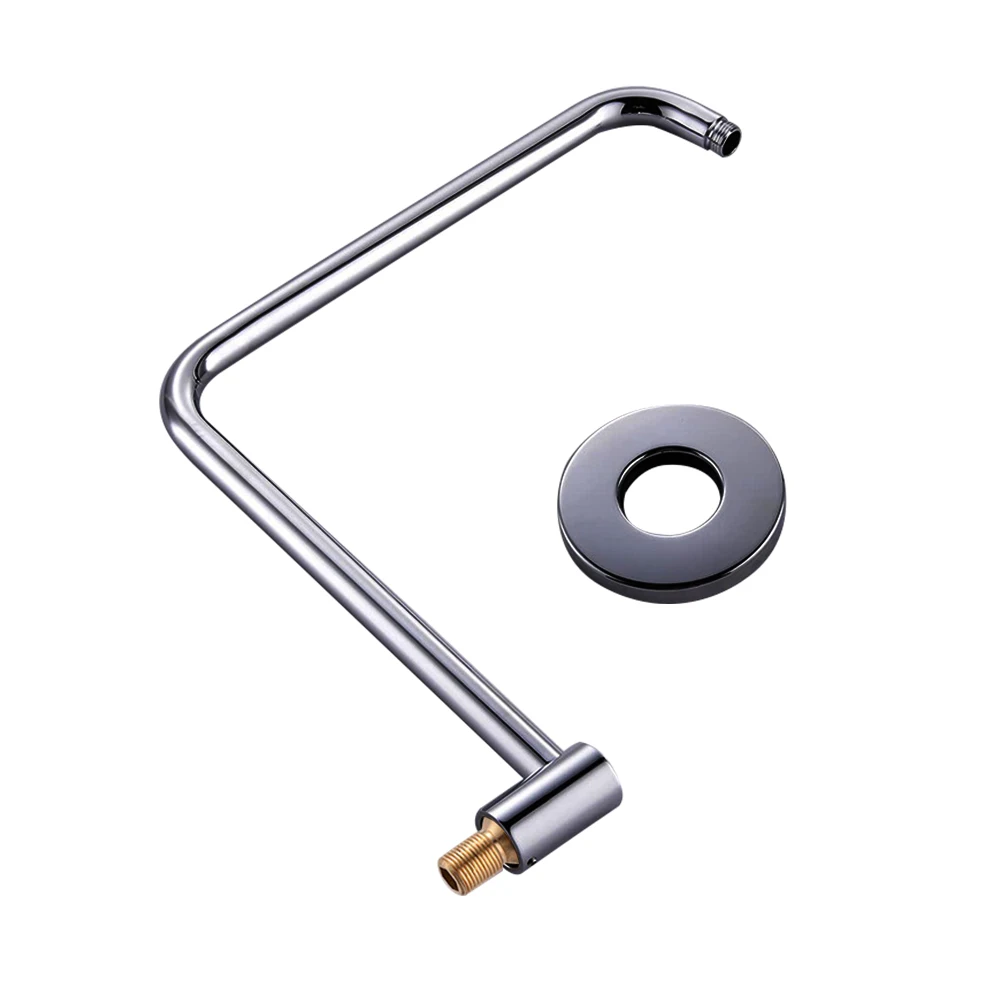 

With Flange Replacement Wall Mounted Adjustable Home Stainless Steel Hardware Shower Extension Arm 360 Degree Rotation Durable