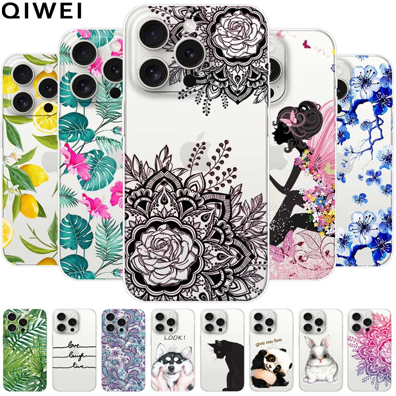 Чехол для iPhone 13 прозрачный силиконовый чехол из ТПУ с рисунком Mini Pro Max мягкие