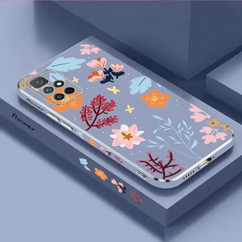 Broken Flowers Luxury Plating Phone Case For Xiaomi Redmi 10 12C 10C 10A 9 9T 9A A1 9C Cover
