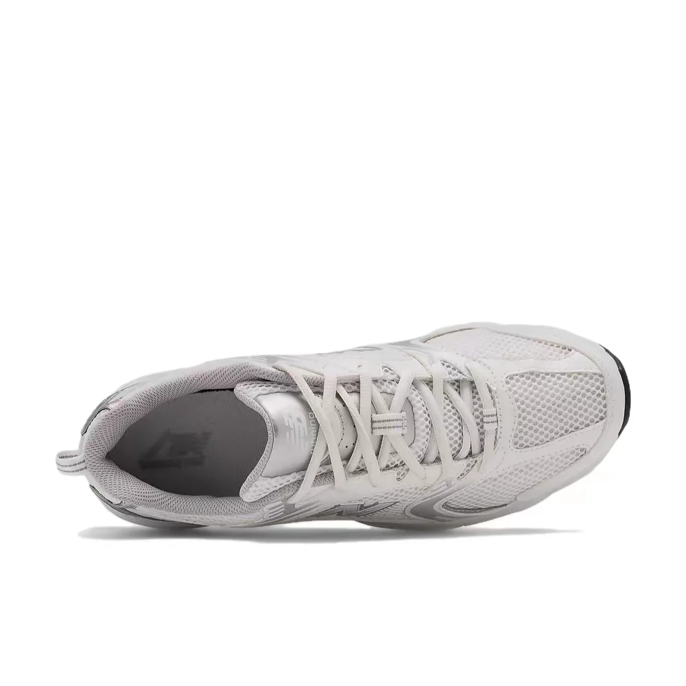 Фото Мужские низкие кроссовки New Balance NB530 для повседневного бега – серебристые, с дышащей сеткой, нескользящей подошвой и синтетической кожей MR530EMA №3