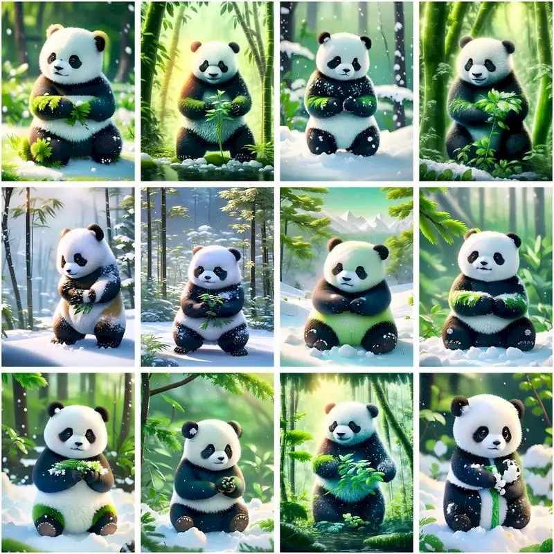 

CHENISTORY Diamond Mosaic Panda 5D Diamond Painting Animals Embroidery Handicraft Arts And Crafts Bedroom Decoration