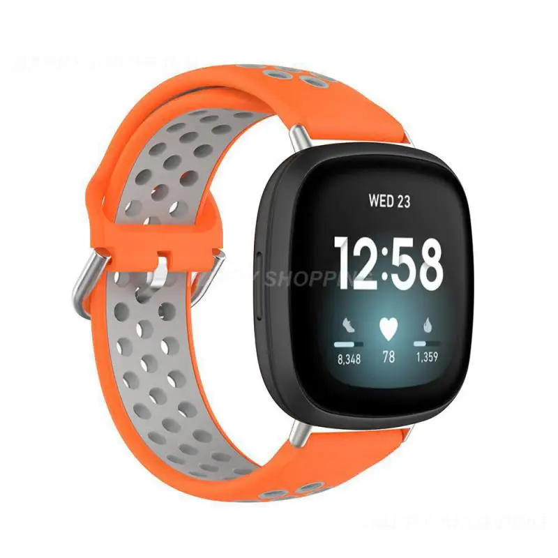 

Двухцветный мягкий силиконовый ремешок для умных часов Fitbit Versa 3/Sense, сменный ремешок для часов для браслета Fitbit Sense