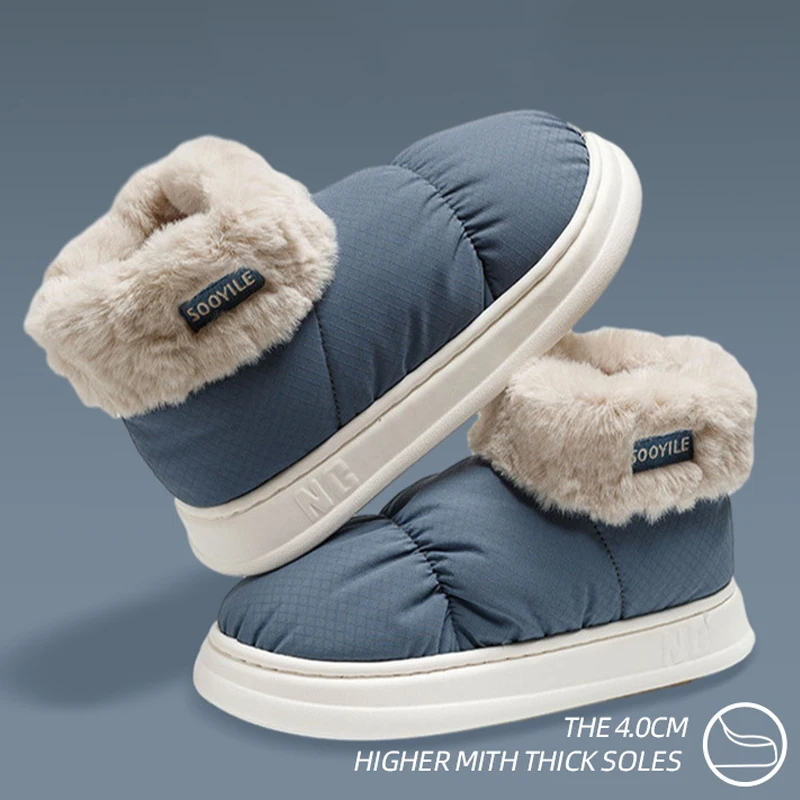 Женские меховые ботинки на толстой подошве очень мягкие теплые плюшевые парные