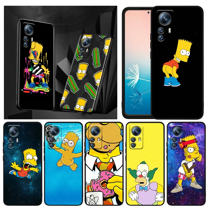 

Anime Family The Simpsons Phone Case For Xiaomi Mi 13 12T 12S 12X 12 11 11T 11i 10T 10 Pro Lite Ultra 5G Black Funda TPU Cover