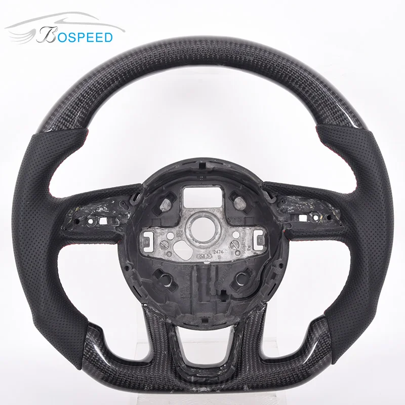 

Car Steering Wheel For Audi RS Series A Series Csrbon Fiber Black Perforated Leather Custom