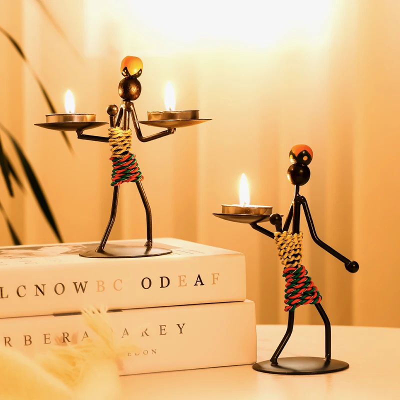 

Black Metal Candle Holder Simplicity Wedding Decoration Table Centerpieces Candle Candlestick Tray Hogar Coffee Table Decor