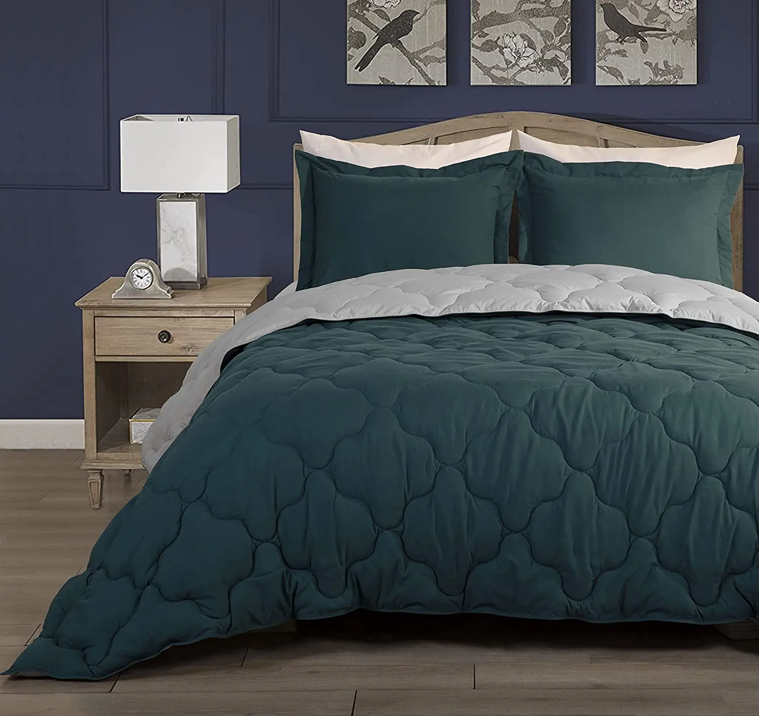 

2-Piece Yellow/Gray Down Alternative Comforter Set, Twin