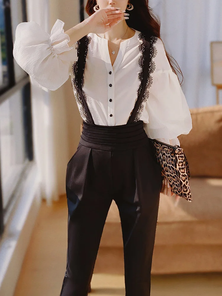 DABUWAWA Tienda Vestidos Elegantes Para Mujeres Кружевные брюки Женские офисные леггинсы в стиле ампир