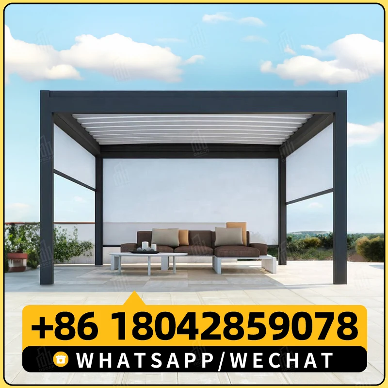 Легко собираемая автоматическая беседка для патио открытый биоклиматический