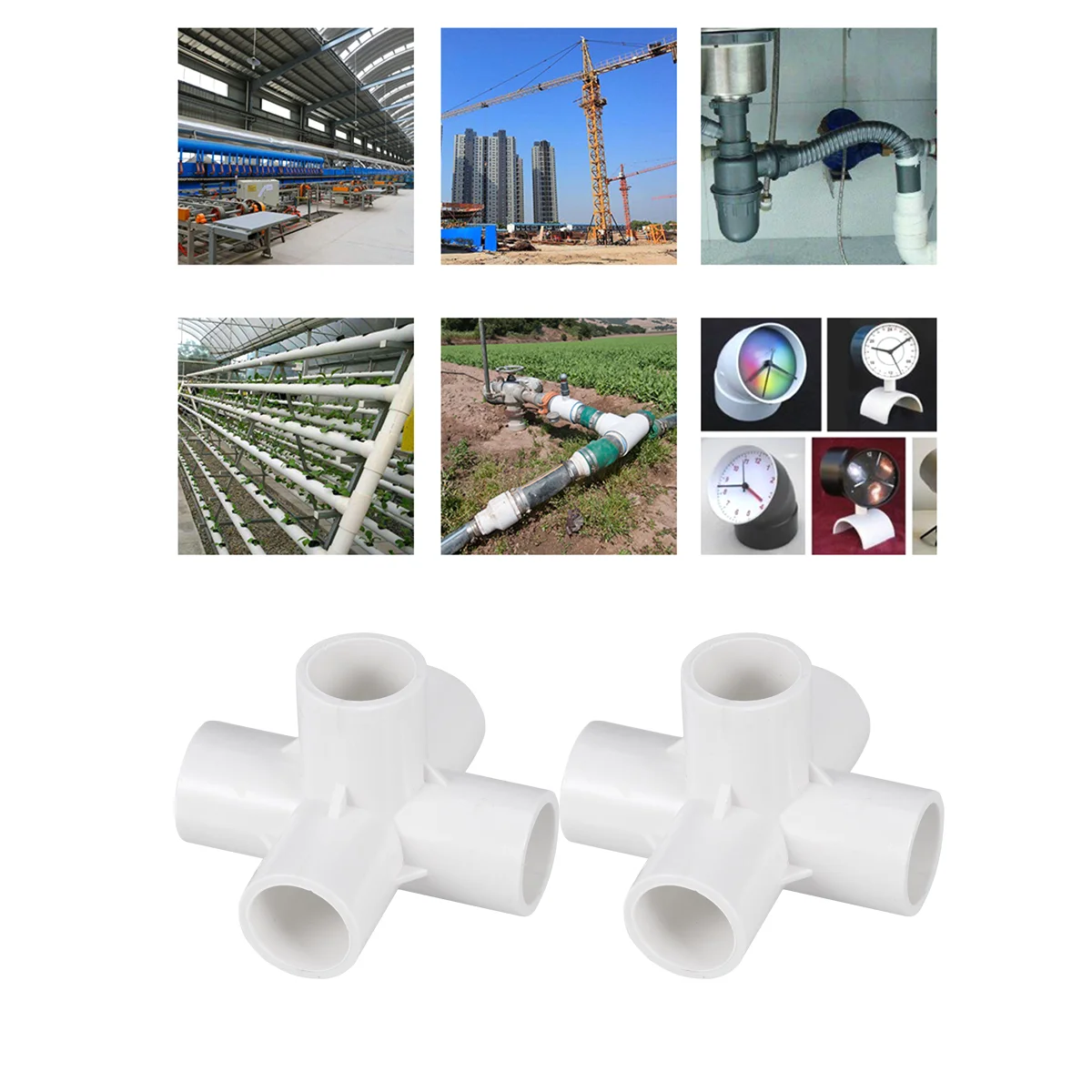 

Pack of 10 5-way Pipe Connector Joint Durable Connector for Gas Tube Professional