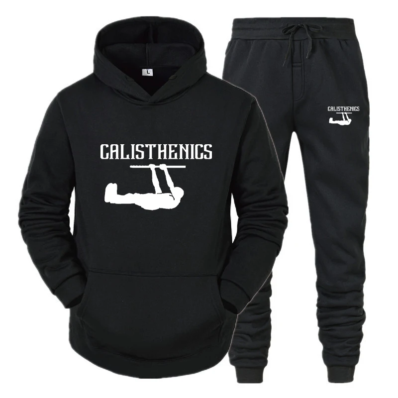 

Men's Sweatshirt Sets Hoodies+ Sweatpants 2Pcs Man Joggers Tracksuit Male Pullover Trousers Streetwear Clothes