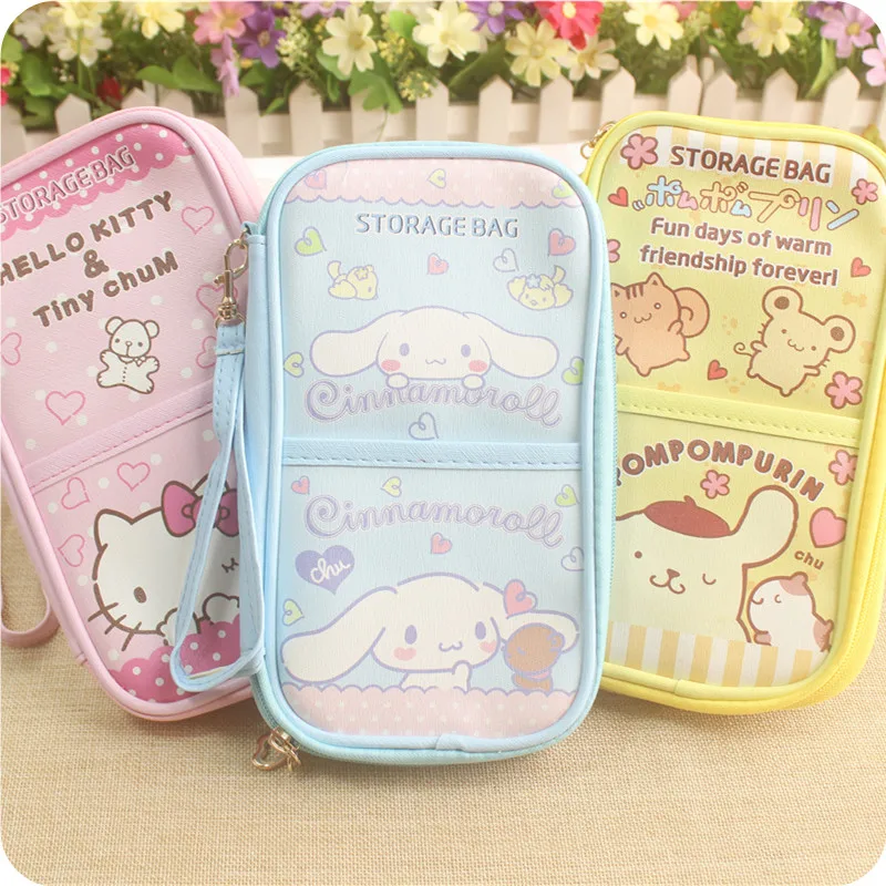 

30 Styles Sanrio Cartoon Cinnamoroll Document Storage Bag Kawaii Document Data Card Bag Passport Organizer Bag Handbag