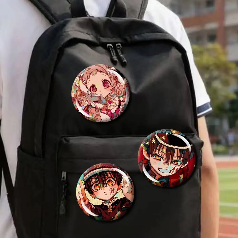 Фото Значки Hanako Anime Jibaku Shounen Hanako-kun 25, 32, 44, 58, 75 мм, персонализированные круглые броши-значки, аксессуары, настраиваемые №3