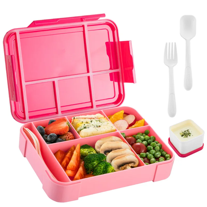 

Student Lunch Box Portable Microwavable Bento Box Large Capacity Multicompartment Food Container for Children Plastic Salad Bowl