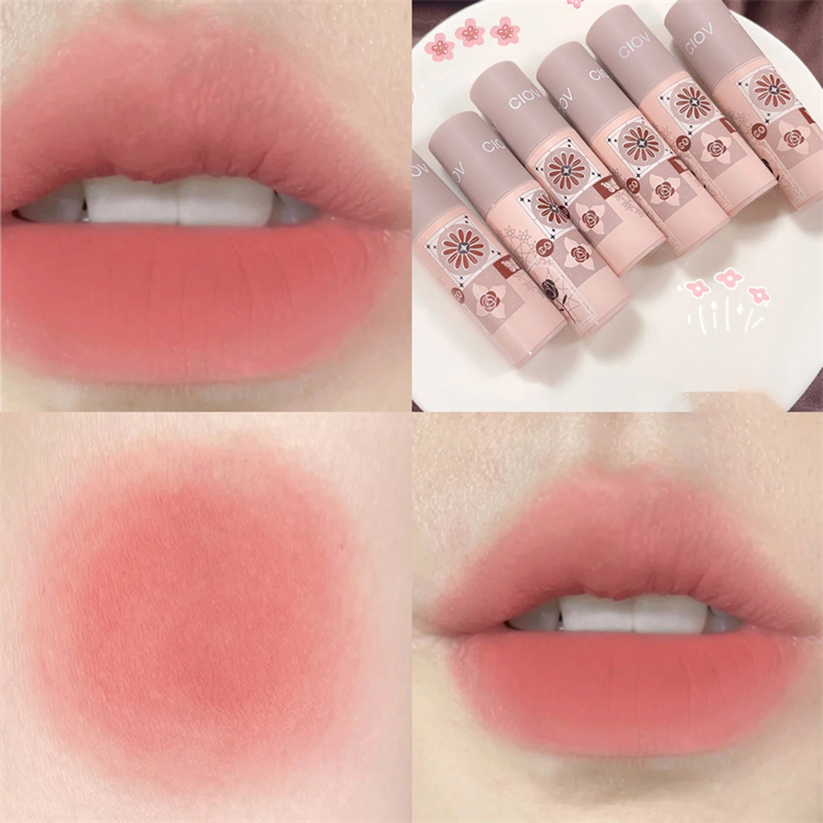 

6 Colors Lip Mud Lipstick Liquid Lip Tint Cream Pigment Matte Lip Clay Long Lasting Silky Texture For Women Lips Cosmetics