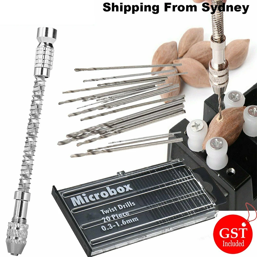 

22Pcs 0.3mm-1.6mm Hand Drill Bit Set Semi-Automatic Micro Mini HSS Spiral Twist Drill Bit Craft Jewelry Wood Punching DIY Tool