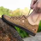 Мужские сандалии из натуральной кожи, Повседневная Деловая обувь, пляжные сандалии в римском стиле, размер 48, для лета, 2019