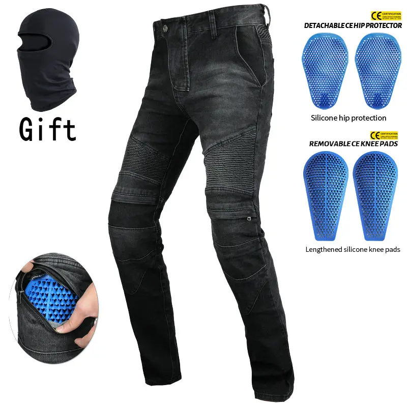 Motorcycle riding pants retro casual Motorcycle Pants outdoor cross-country fall proof riding jeans CE adjustable protector