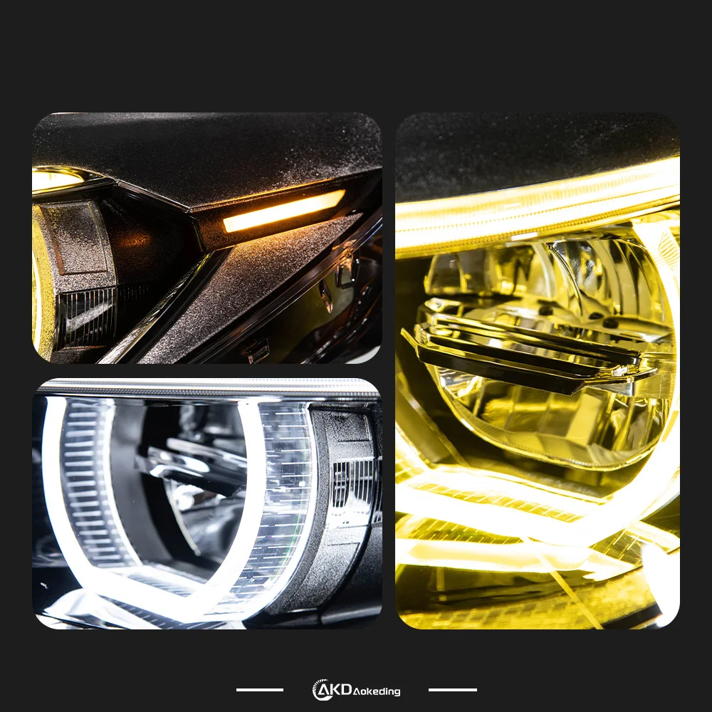 Фото Фара AKD для BMW F07 5GT, светодиодная фара 2010-2017, фары для 5 серии GT, дневные ходовые огни, указатели поворота, дальний свет, ангельские глазки, проекционная линза. №1
