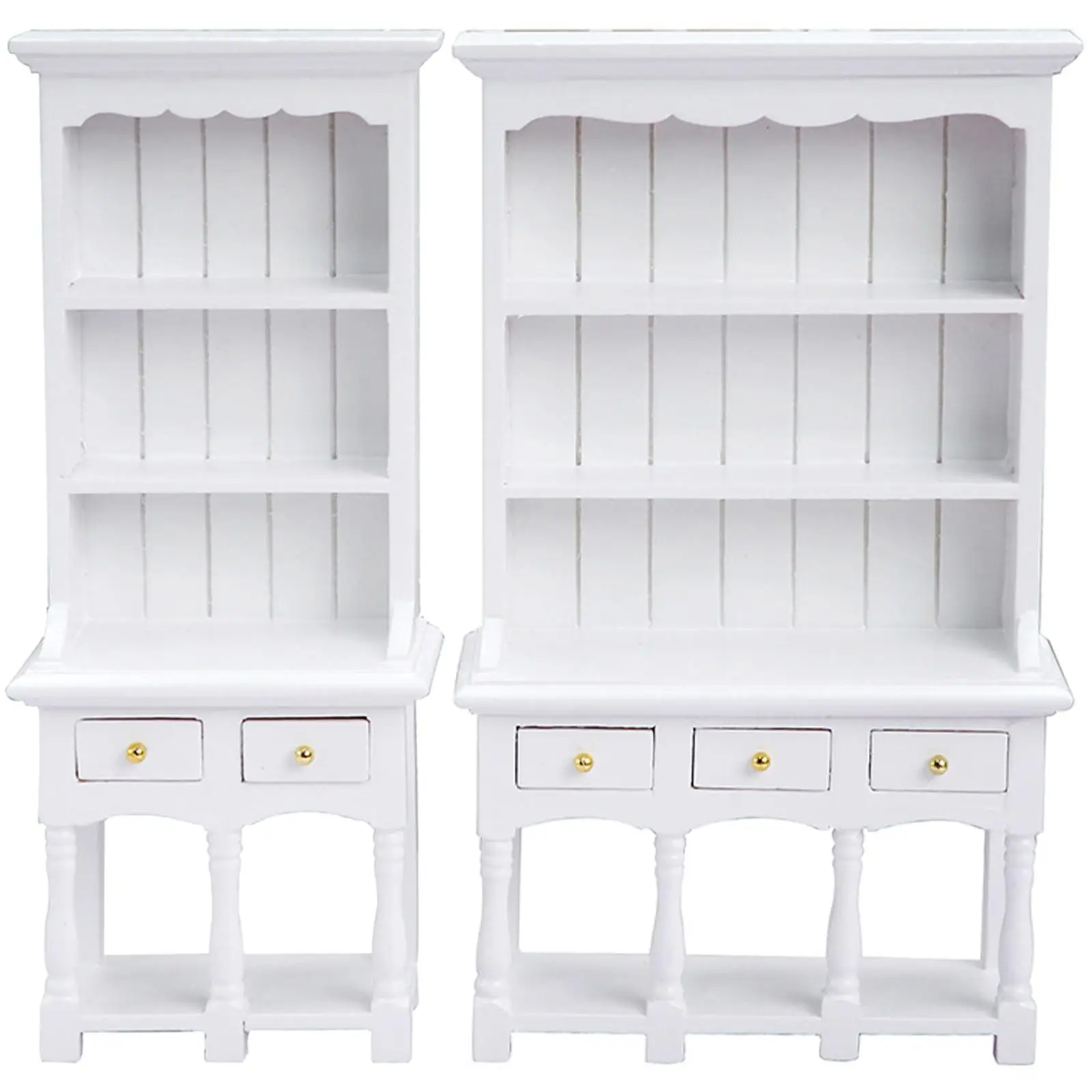 

Miniature Cupboard Bookshelf European Mini Shelf for Doll House Accessories
