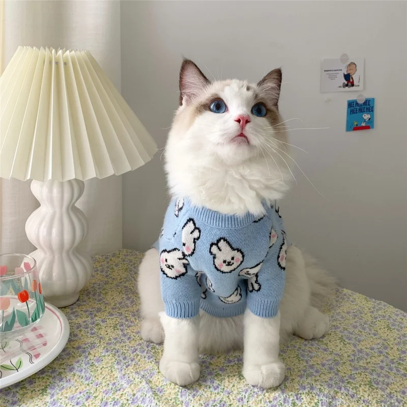 

Cat Winter Clothes Knitted Pet Sweater For Small Dogs Puppy Cat Vest Shirts