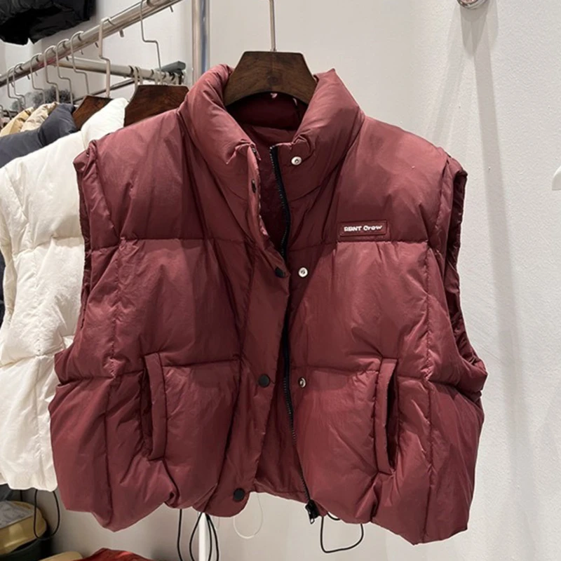 Vest Women Winter Short Small 2024 New Korean Sle Loose Waistcoat Outer Wear White Duck Down down