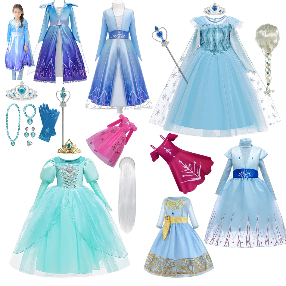 

Frozen 2 Costume for Girls Elsa Dress Costume Princess Girls Merida Children's Dress Childrens Halloween Party Fancy Costumes