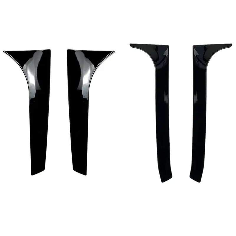 

2 Pair Rear Window Side Spoiler Stickers Trim Cover Black & Gloss Black