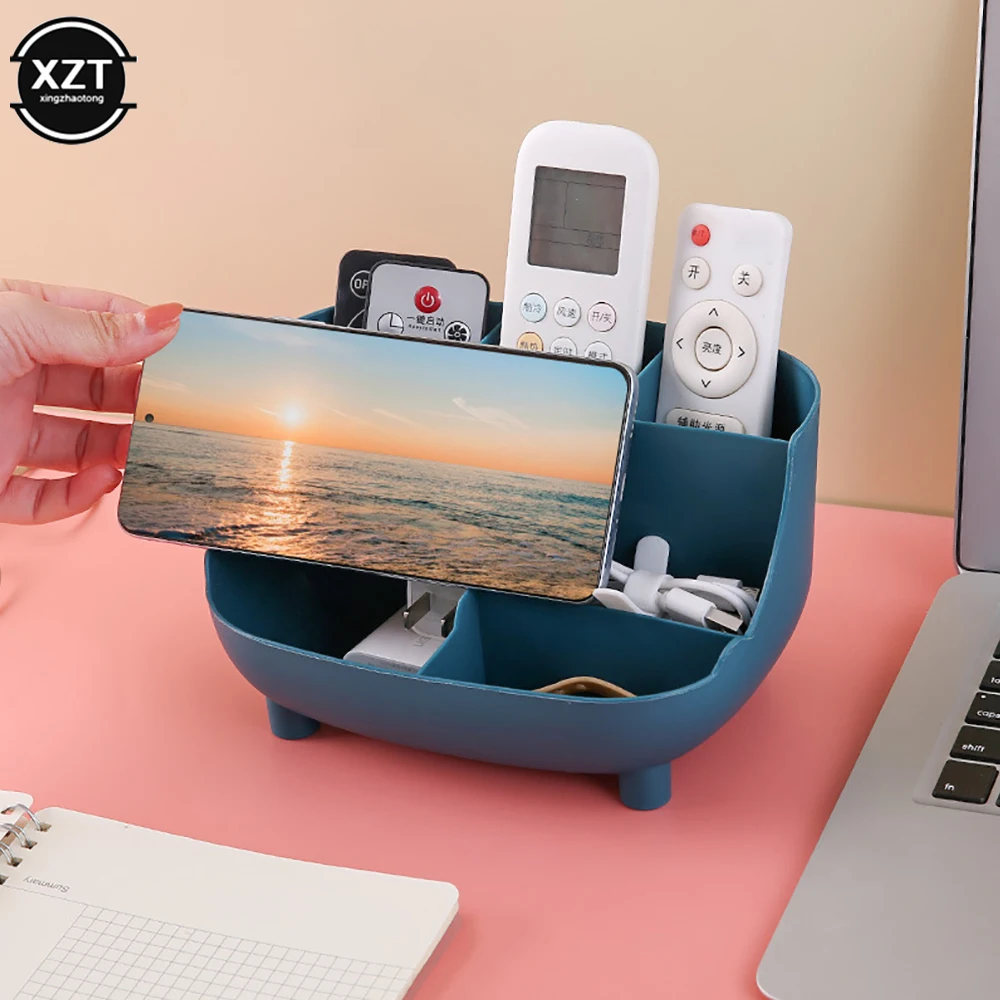 

Simple Desktop Storage Box Creative Office Large Capacity Pen Holder Stationery Box 6 Grid Finishing Cosmetic Organizer Case