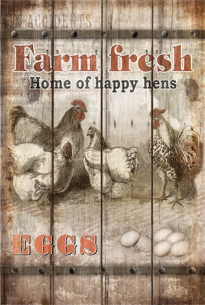 

Vintage Metal Plate Decoration for Home Bar Accessories Tin Sign Garden Posters for Outside Farmhouse Decor Chickens Gamer Room