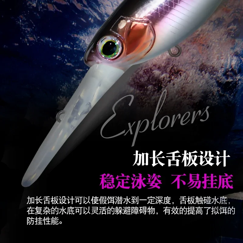 Фото AOCLU Подвесной джеркбейт Crankbait Minnow 60 мм 6 г 70 мм 10 г Твердая приманка Shad Deep Diver Глубина 2-4 м Рыболовная приманка для дальнего заброса №4