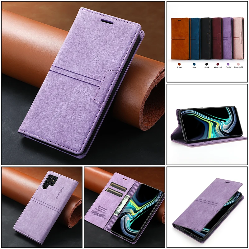 

Flip Leather Phone Case For Samsung Galaxy S7 S8 S9 S10 S10E S20 S21 S22 Edge FE Plus Note 8 9 10 20 Pro Lite Ultra Wallet Cover