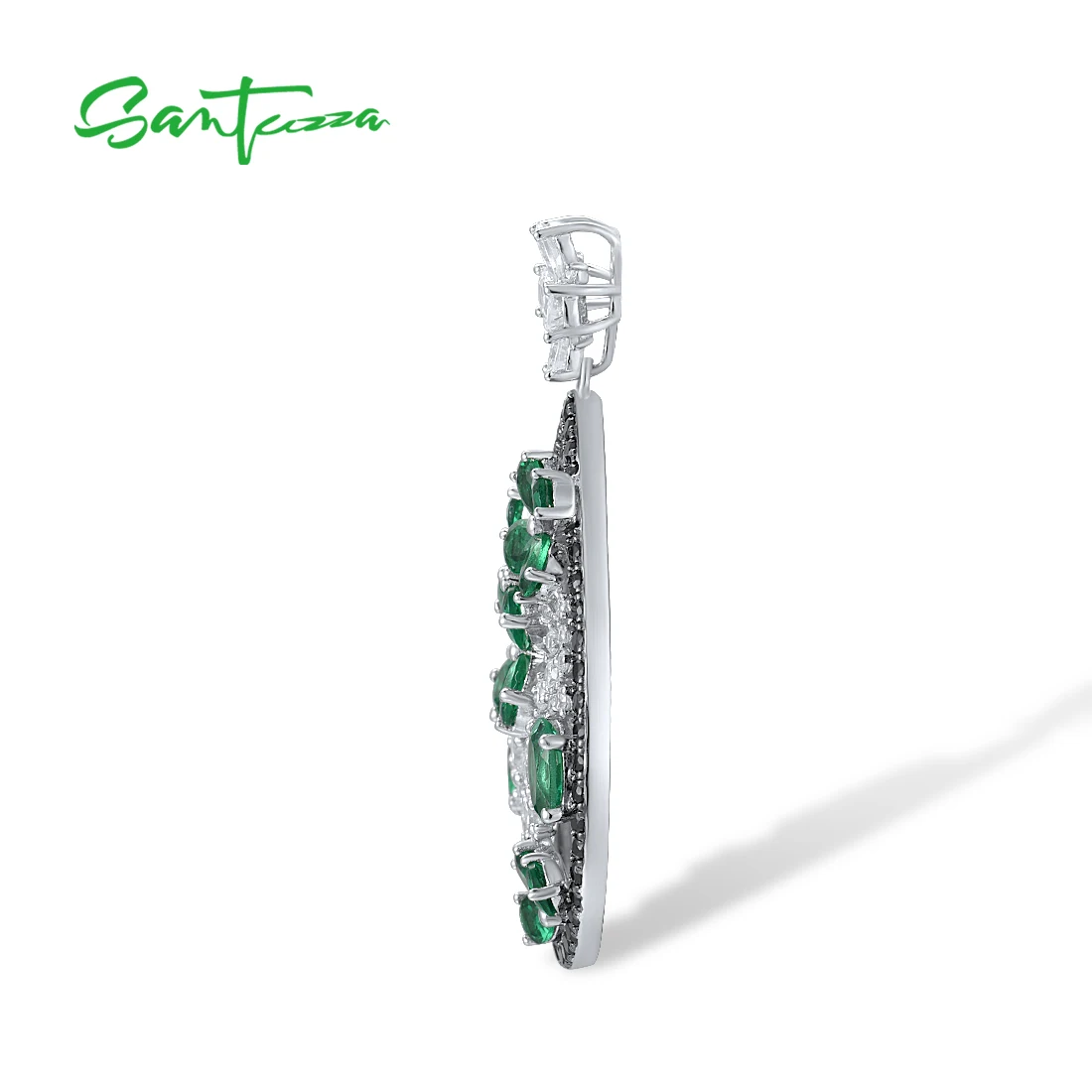 SANTUZZA кулон из стерлингового серебра 925 пробы для женщин сверкающий зеленый